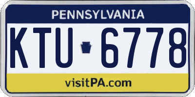PA license plate KTU6778