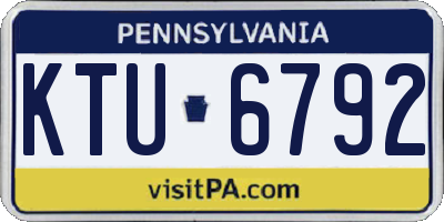 PA license plate KTU6792
