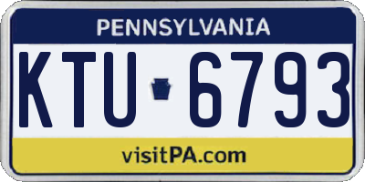 PA license plate KTU6793