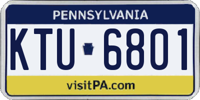 PA license plate KTU6801