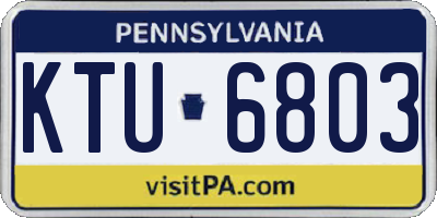 PA license plate KTU6803