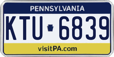 PA license plate KTU6839