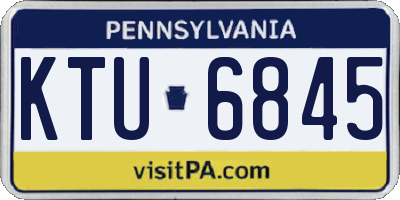 PA license plate KTU6845