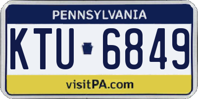 PA license plate KTU6849