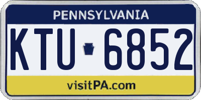 PA license plate KTU6852