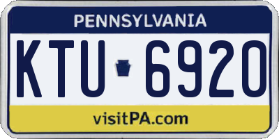 PA license plate KTU6920