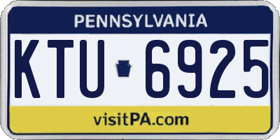 PA license plate KTU6925