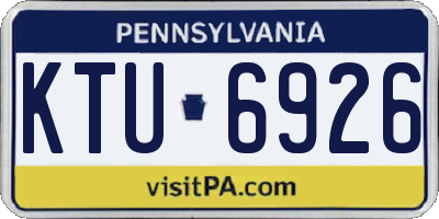 PA license plate KTU6926