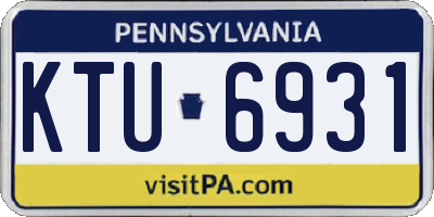 PA license plate KTU6931