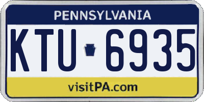 PA license plate KTU6935
