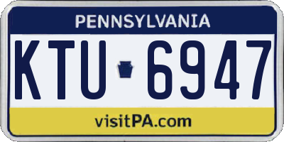 PA license plate KTU6947