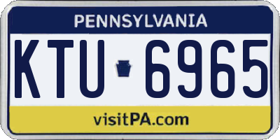 PA license plate KTU6965