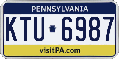 PA license plate KTU6987