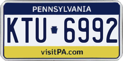 PA license plate KTU6992