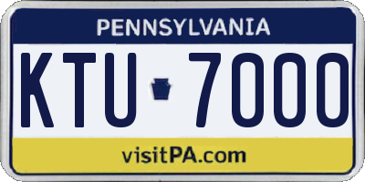 PA license plate KTU7000