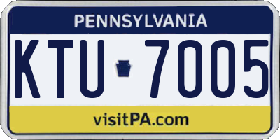 PA license plate KTU7005