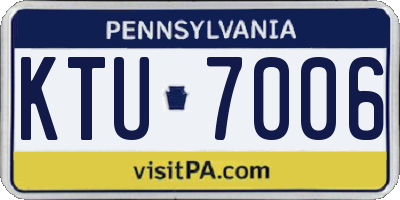 PA license plate KTU7006