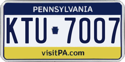 PA license plate KTU7007