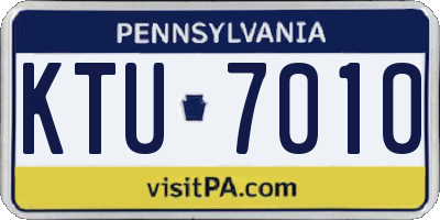 PA license plate KTU7010