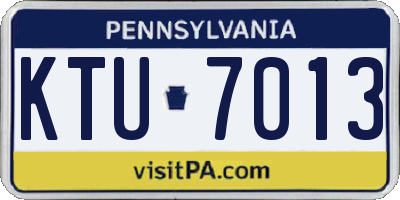 PA license plate KTU7013