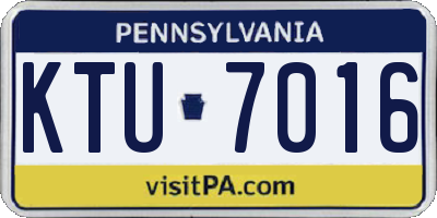 PA license plate KTU7016