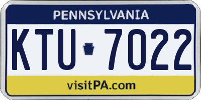 PA license plate KTU7022