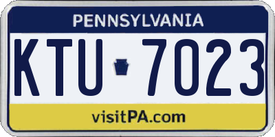 PA license plate KTU7023
