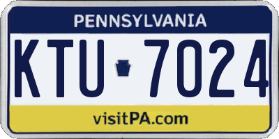 PA license plate KTU7024