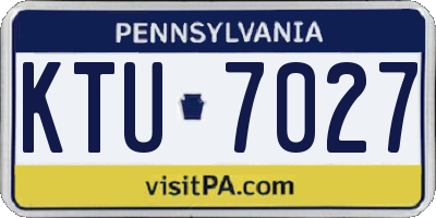 PA license plate KTU7027