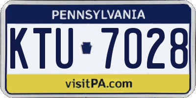 PA license plate KTU7028