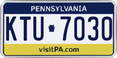 PA license plate KTU7030