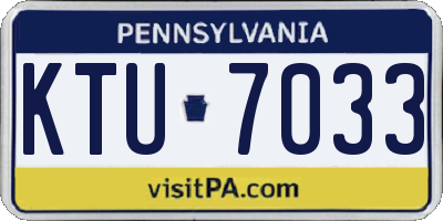 PA license plate KTU7033