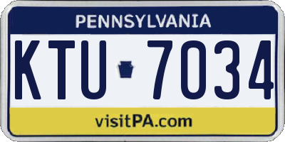 PA license plate KTU7034