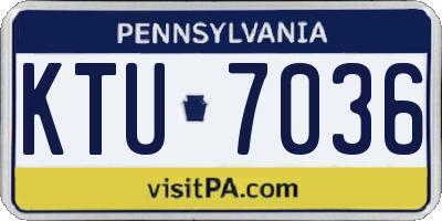 PA license plate KTU7036