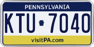 PA license plate KTU7040