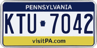 PA license plate KTU7042
