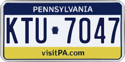 PA license plate KTU7047