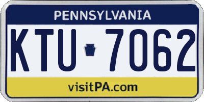 PA license plate KTU7062
