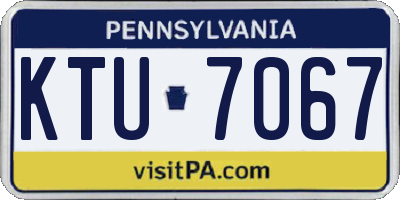 PA license plate KTU7067