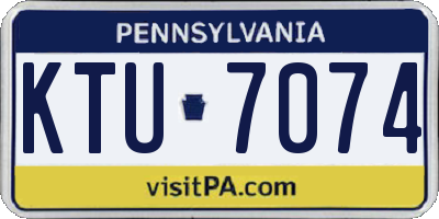 PA license plate KTU7074