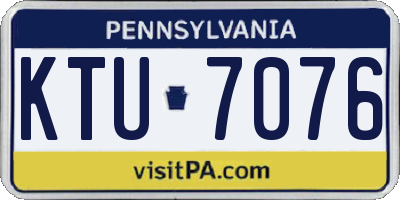 PA license plate KTU7076