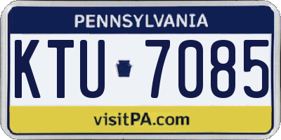 PA license plate KTU7085