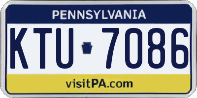PA license plate KTU7086