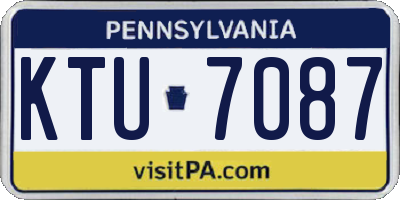 PA license plate KTU7087