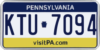 PA license plate KTU7094