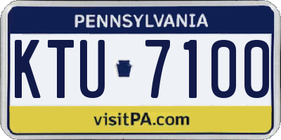 PA license plate KTU7100