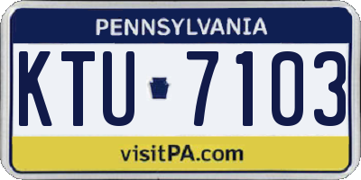 PA license plate KTU7103