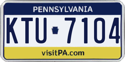 PA license plate KTU7104