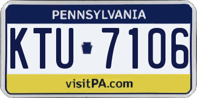PA license plate KTU7106
