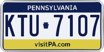 PA license plate KTU7107